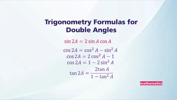 Trigonometry Formulas for Double Angles