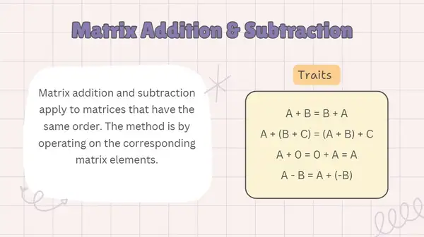 Matrix Addition and Subtraction Operations and Examples