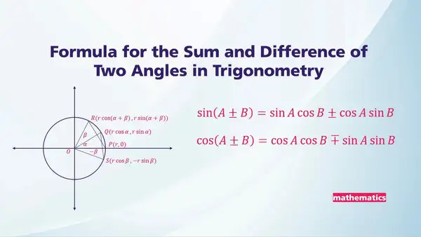 Formula for the Sum and Difference of Two Angles in Trigonometry